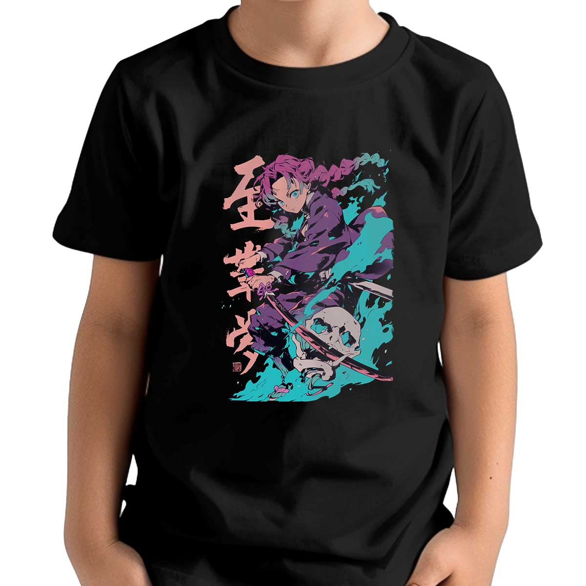 polera-unisex-negro-comedor-polera-unisex-design-mitsuri-kanroji-full-power