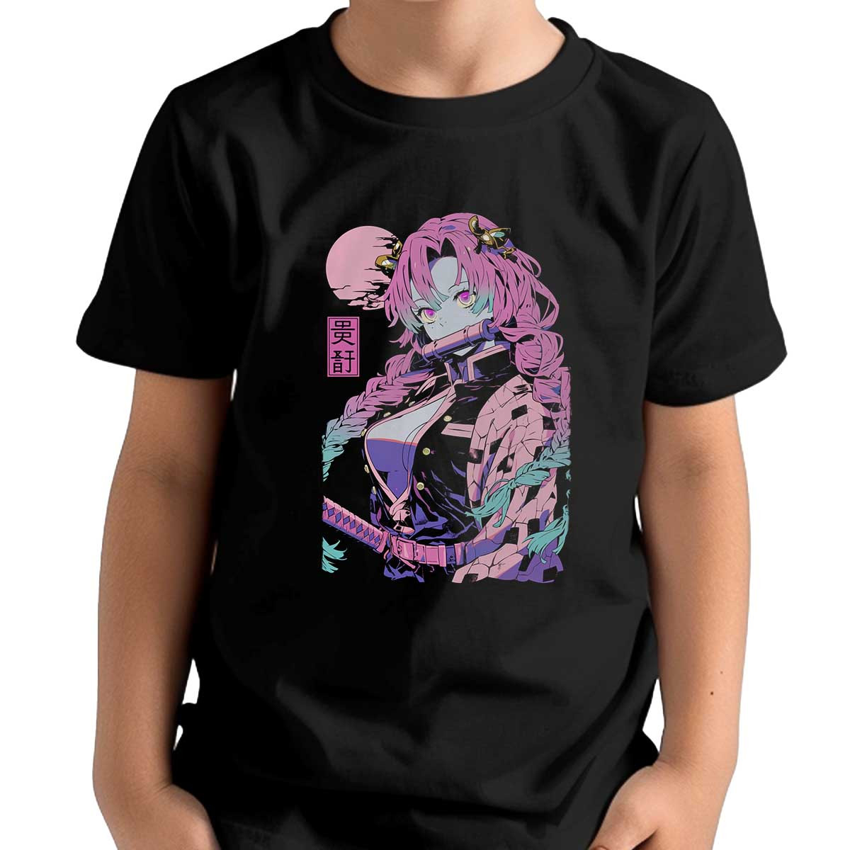 polera-unisex-negro-design-mitsuri-kanroji-love-demon-sla