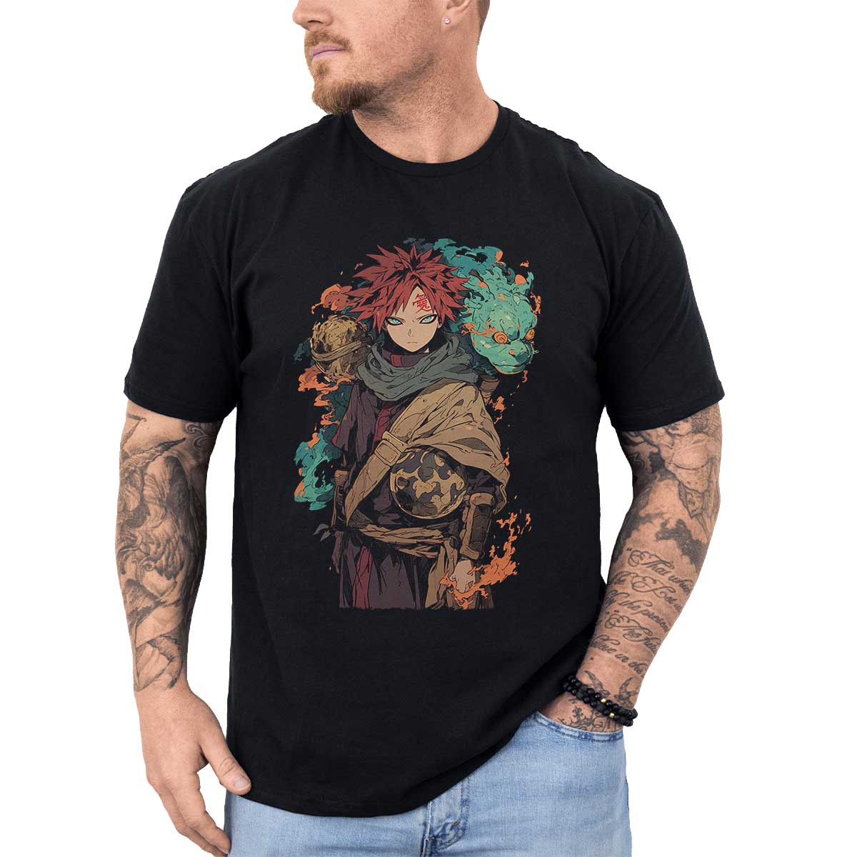 poleras-hombre-anime-estampado-gaara-genjutsu