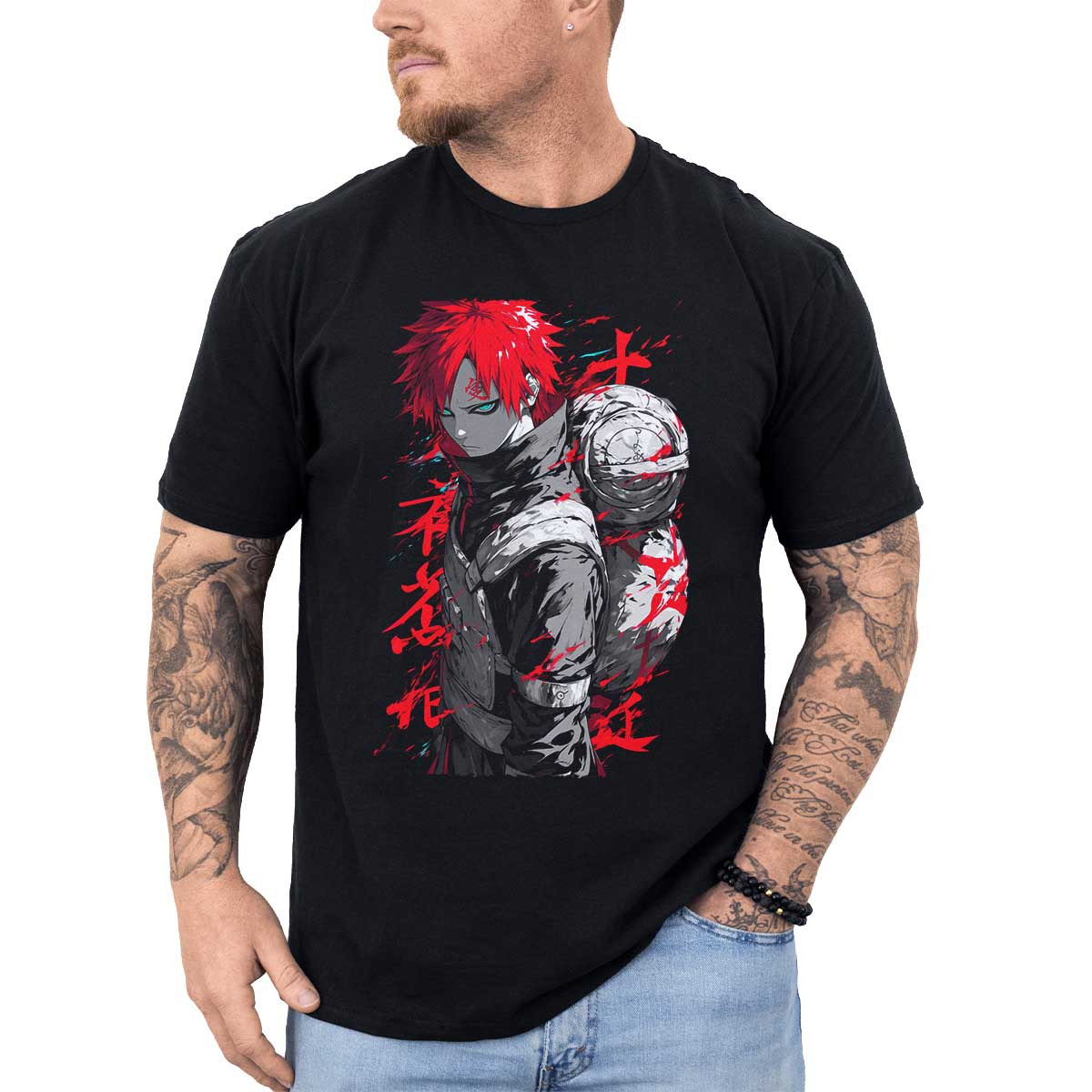 poleras-hombre-anime-gaara-jutsu-kunai-personalizadas