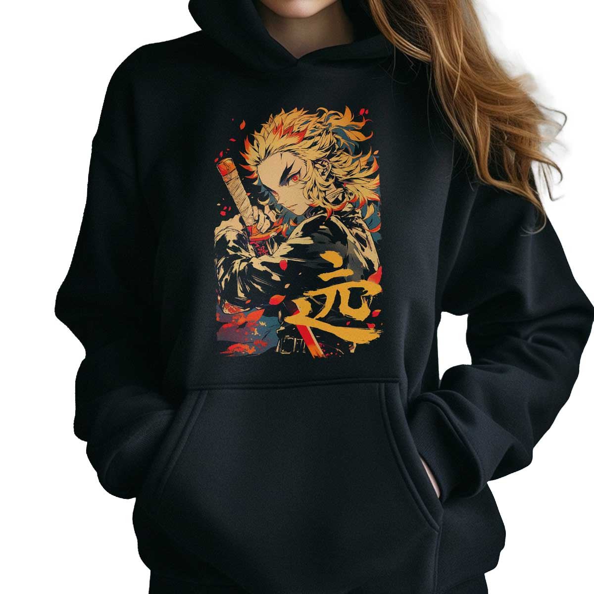 poleron-anime-mujer-con-estilo-de-tinta-kyojuro-rengoku