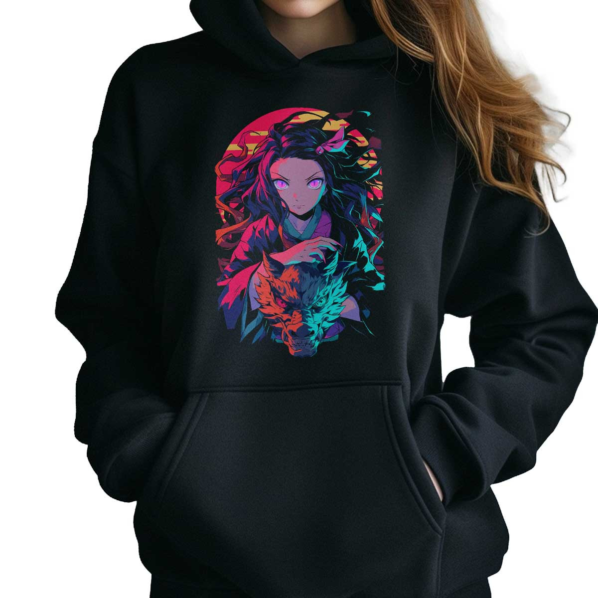 poleron-anime-mujer-estampado-nezuko-kamado-demon-slayer