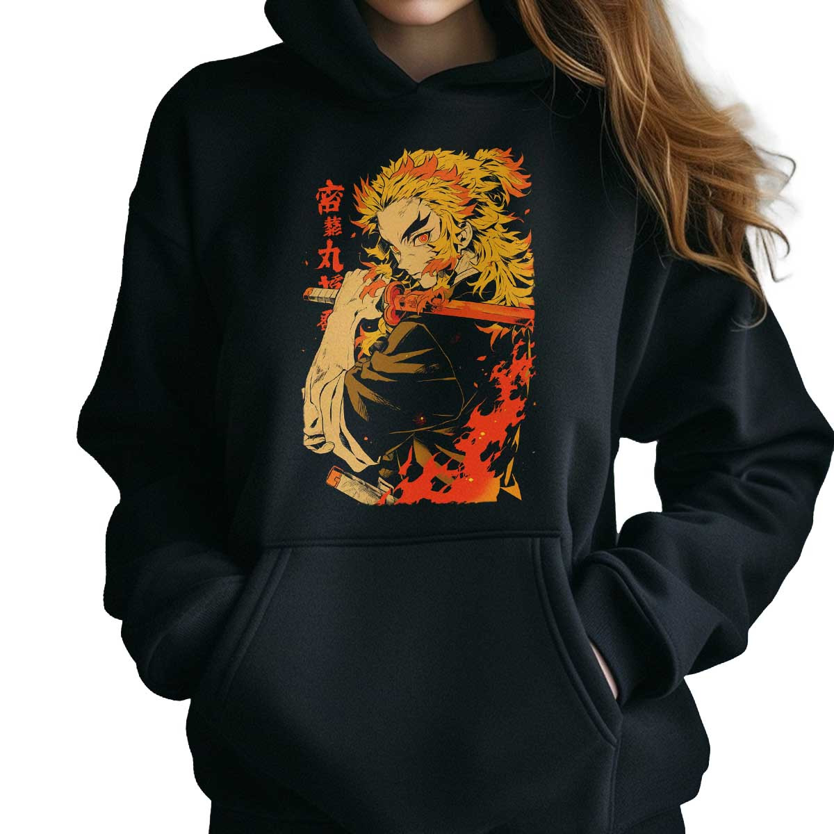 poleron-anime-mujer-negra-personalidad-kyojuro-rengoku-full-power