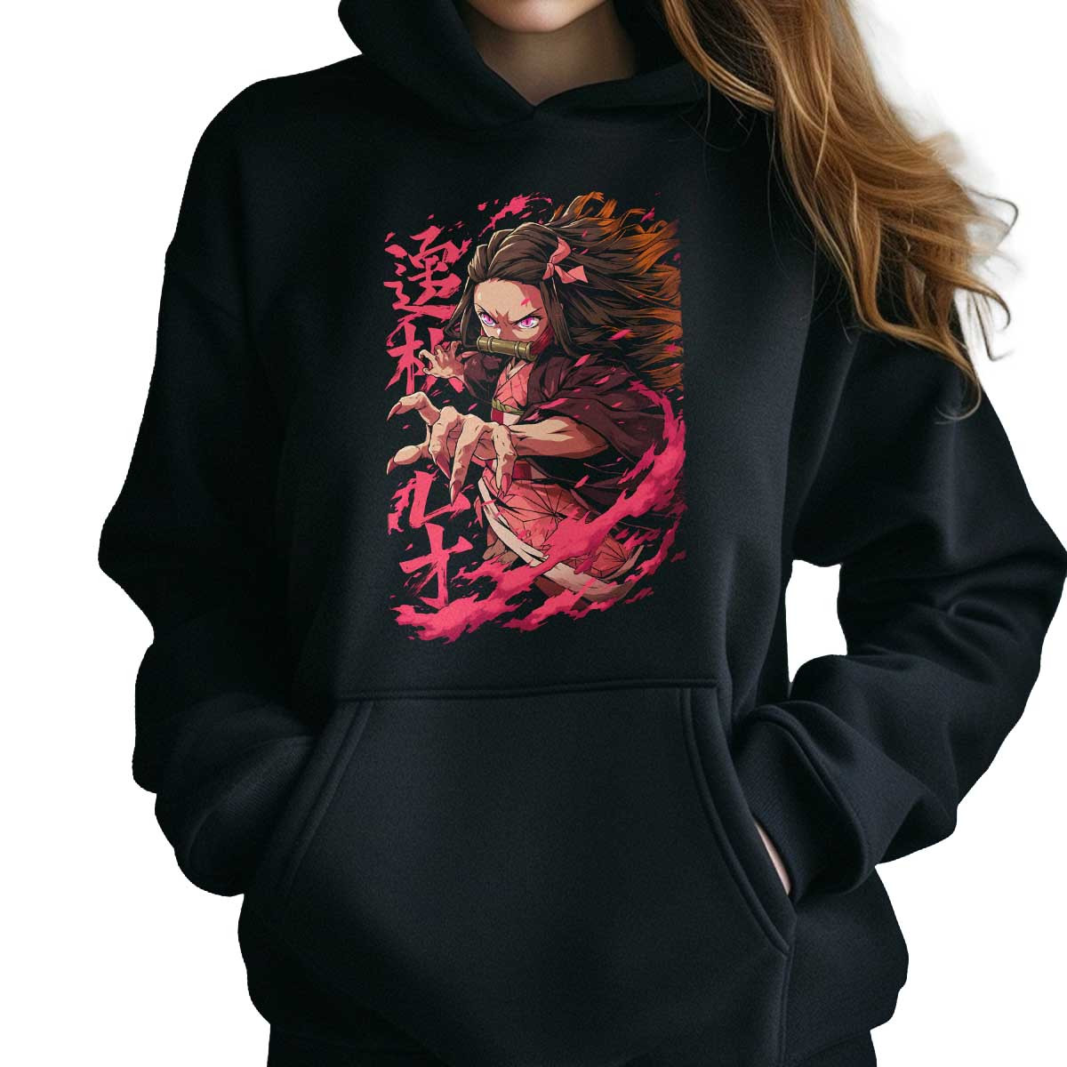 poleron-anime-mujer-nezuko-kamado-full-power