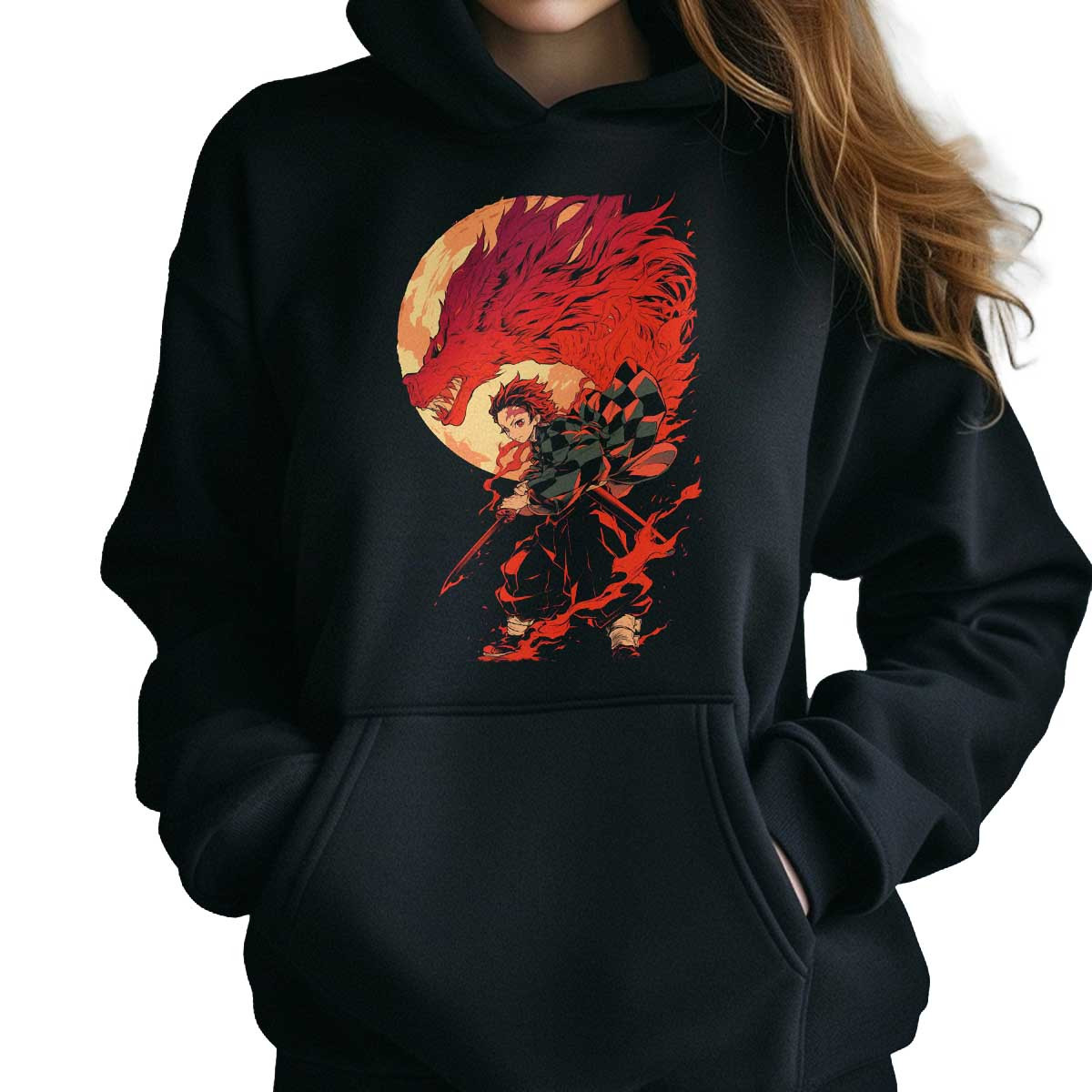 polerones-anime-estampada-detalle-akaza-demon-luna