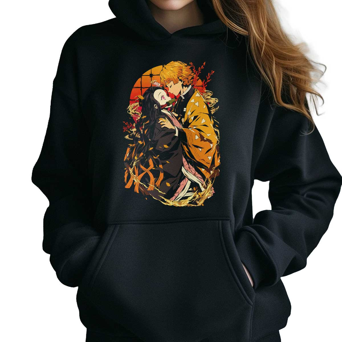 polerones-anime-estampada-frontal-zenitsu-agatsuma-y-nezuko-kamado