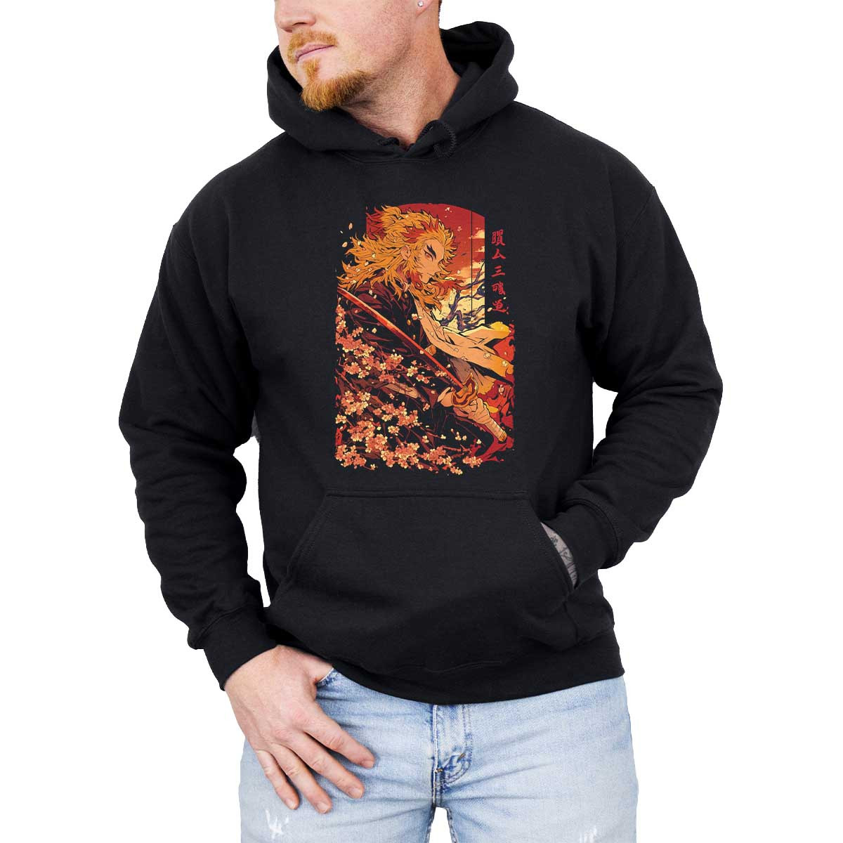 polerones-anime-hombre-kyojuro-rengoku-flores-cerezo-