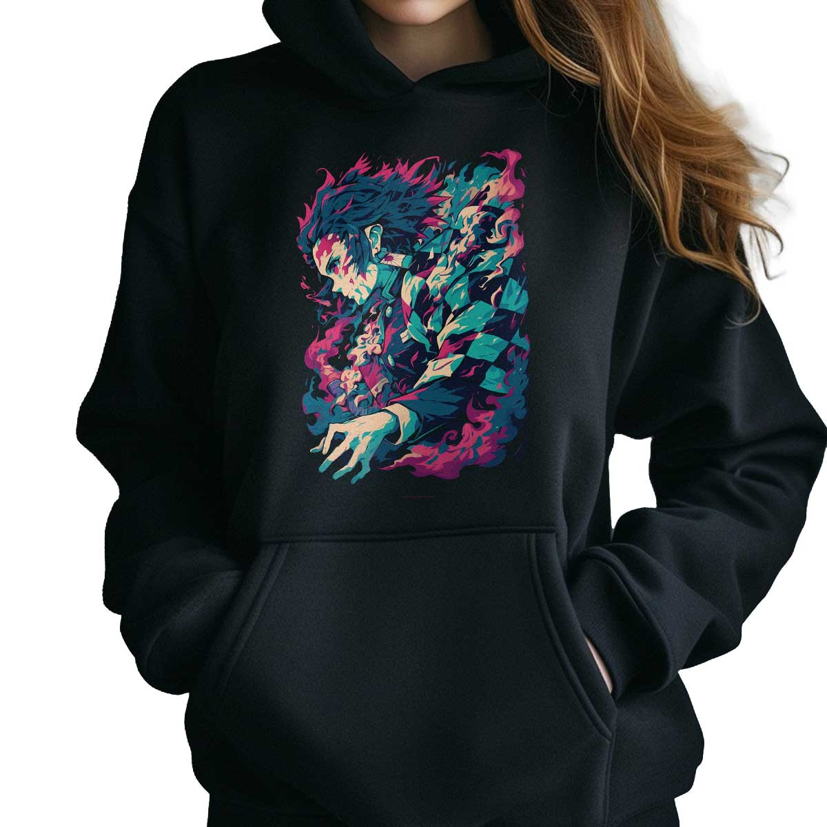 polerones-anime-mujer-estampada-textura-enmu-demon-slayer