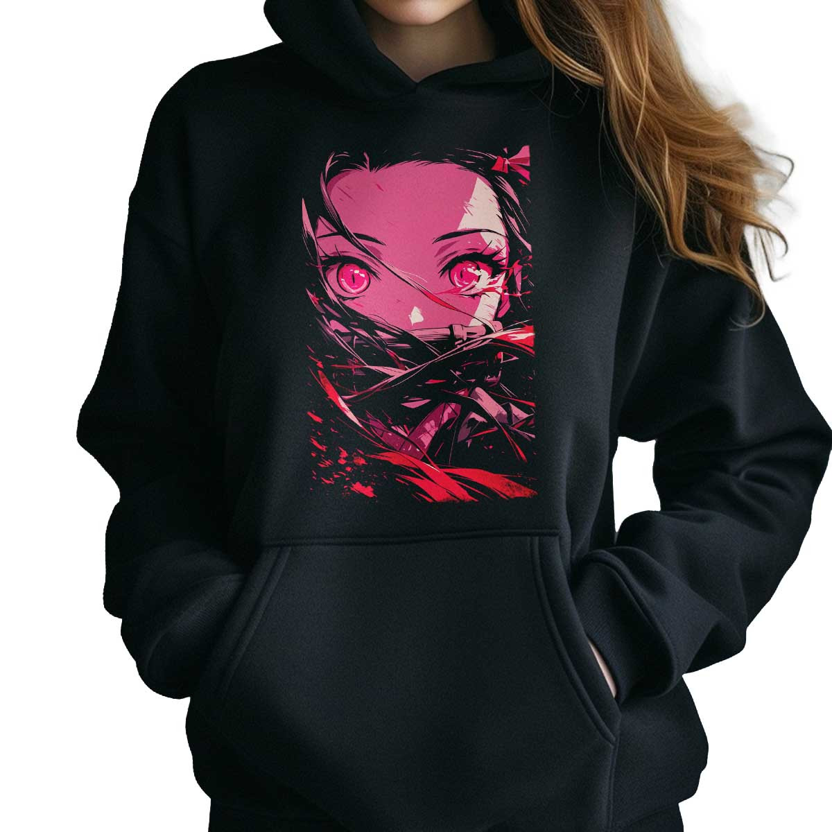 polerones-anime-mujer-nezuko-kamado-face-closeup