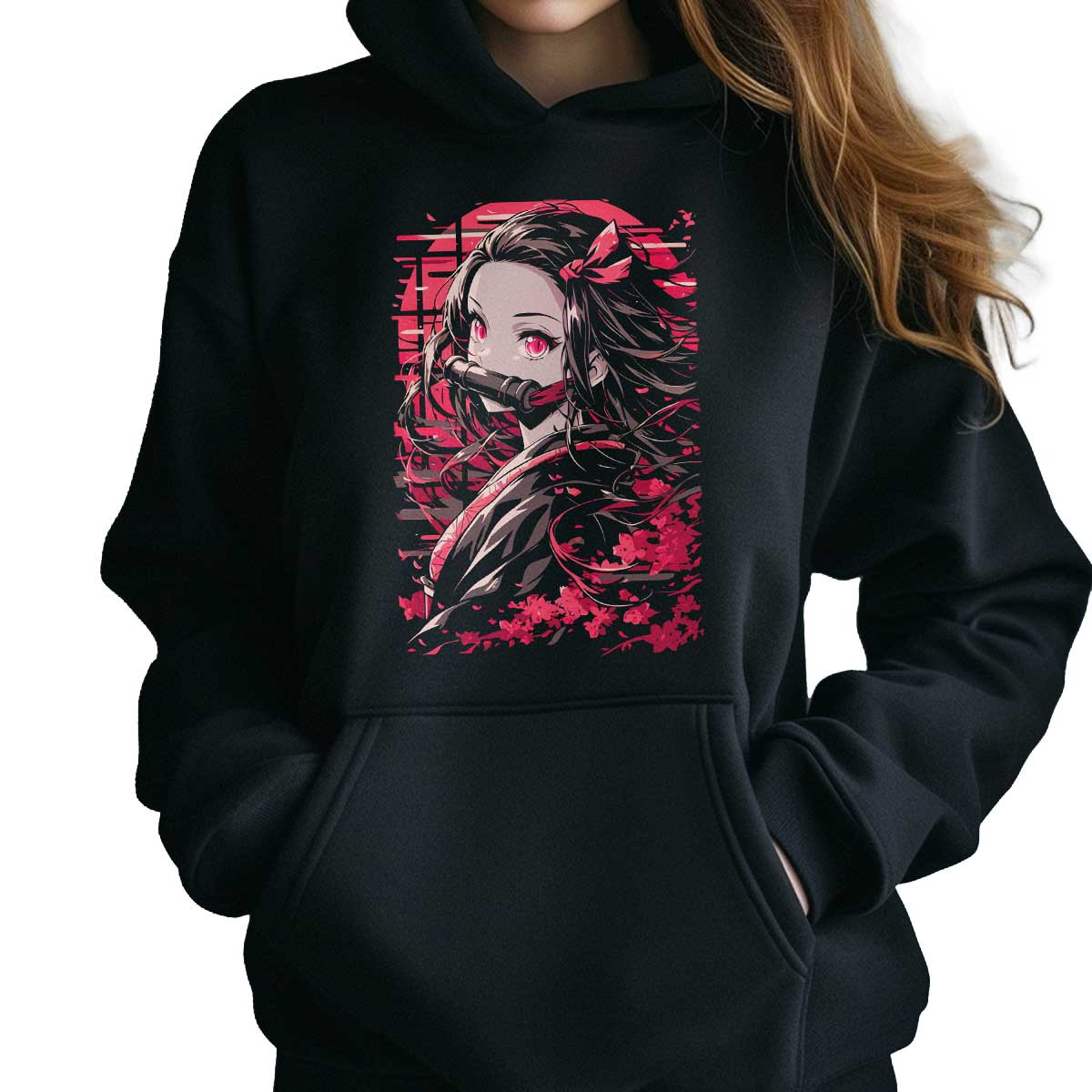 polerones-anime-mujer-nezuko-kamado-flores-cerezo-03