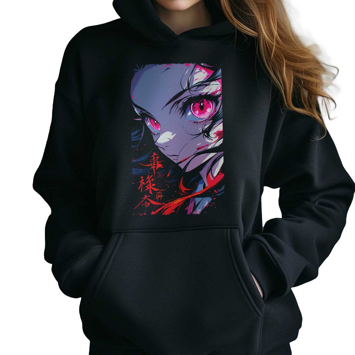 polerones-anime-mujer-nezuko-kamado-ojos-primer-plano