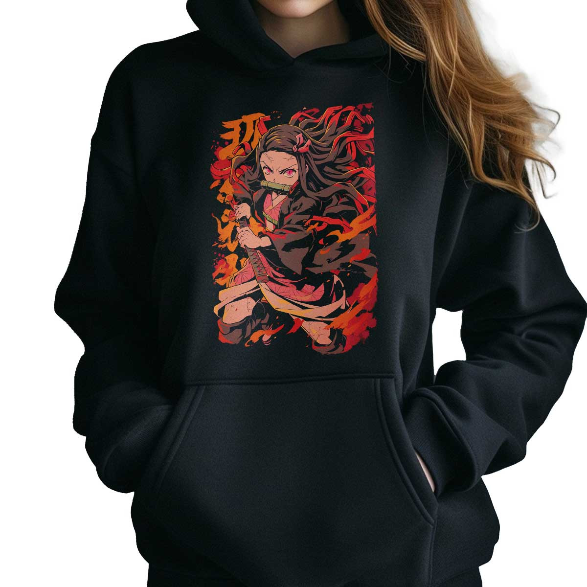 polerones-anime-mujer-nezuko-kamado-pinkflame