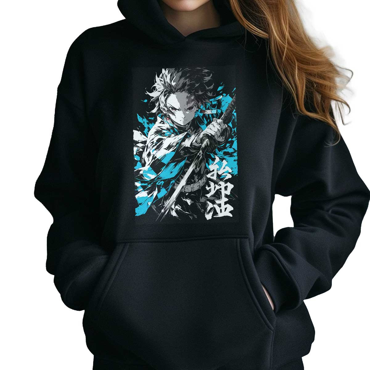 polerones-anime-mujer-tanjiro-kamado-estilo-tinta