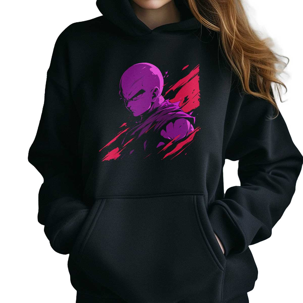 canguro-anime-mujer-manga-corta-estetico-krillin-en-tonos-ciruela-y-pizarra