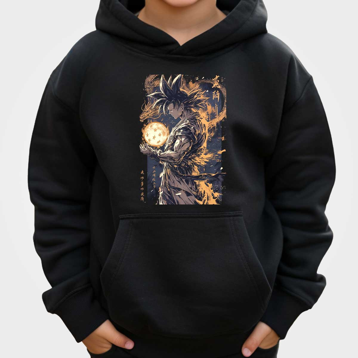 canguro-anime-ni-os-brillante-goku-con-bolas-de-drag-n-en-bronce-y-colores-cuervo