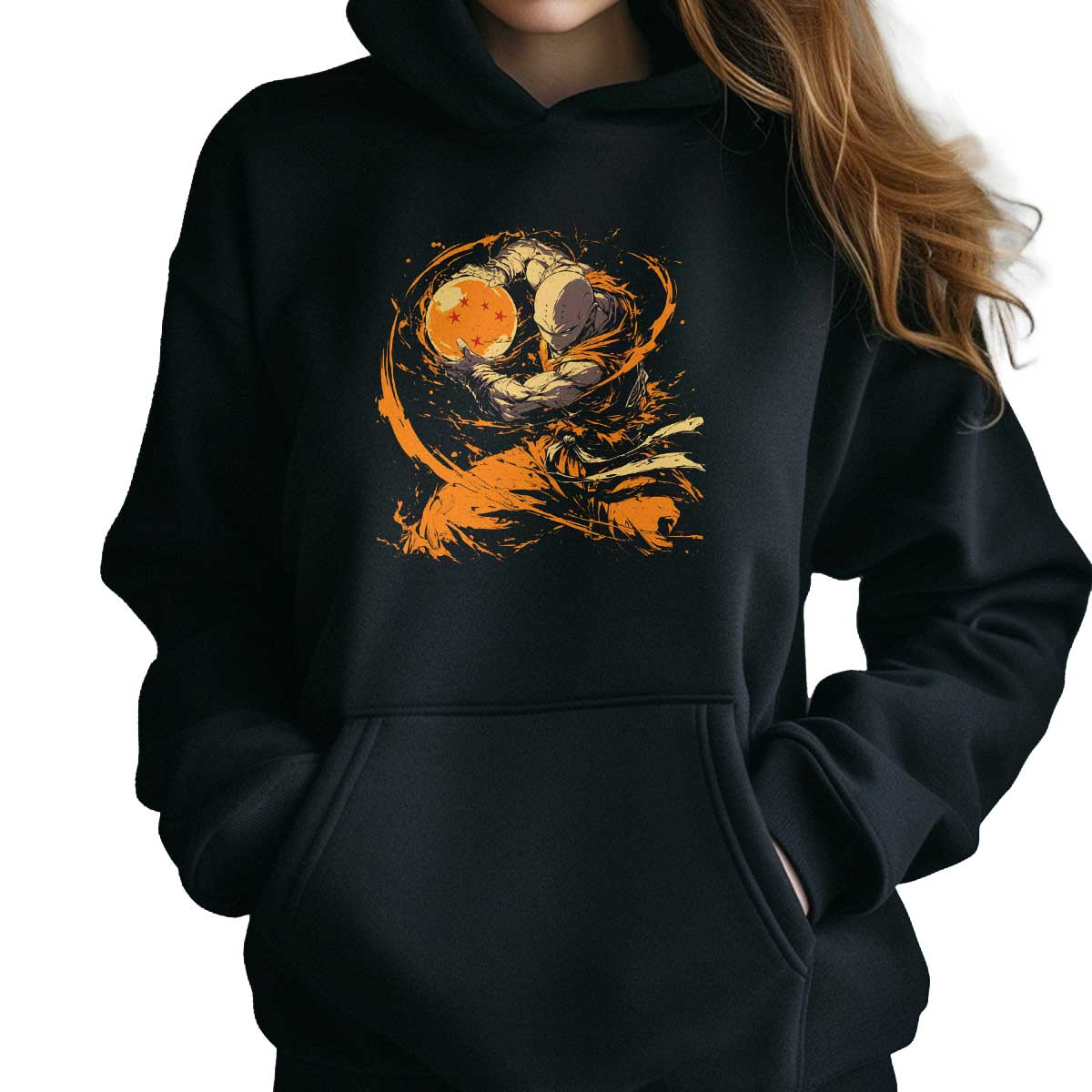 hoodie-anime-combate-krillin-naranja-dragon-ball
