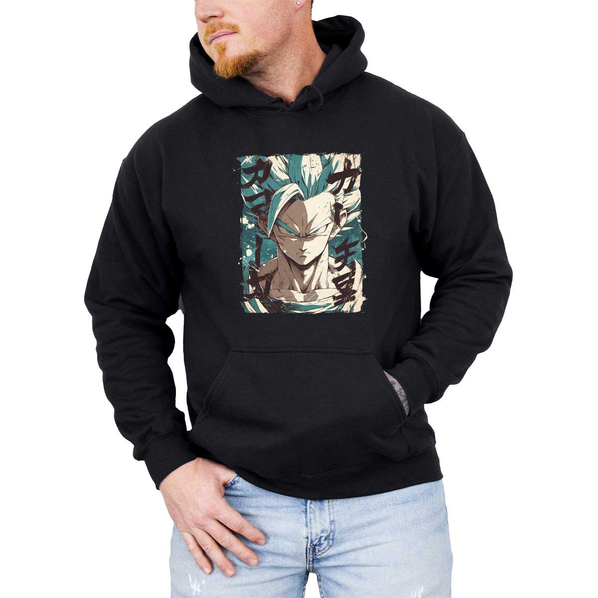 hoodie-anime-con-majestuosas-cell-en-mocha-y-teal
