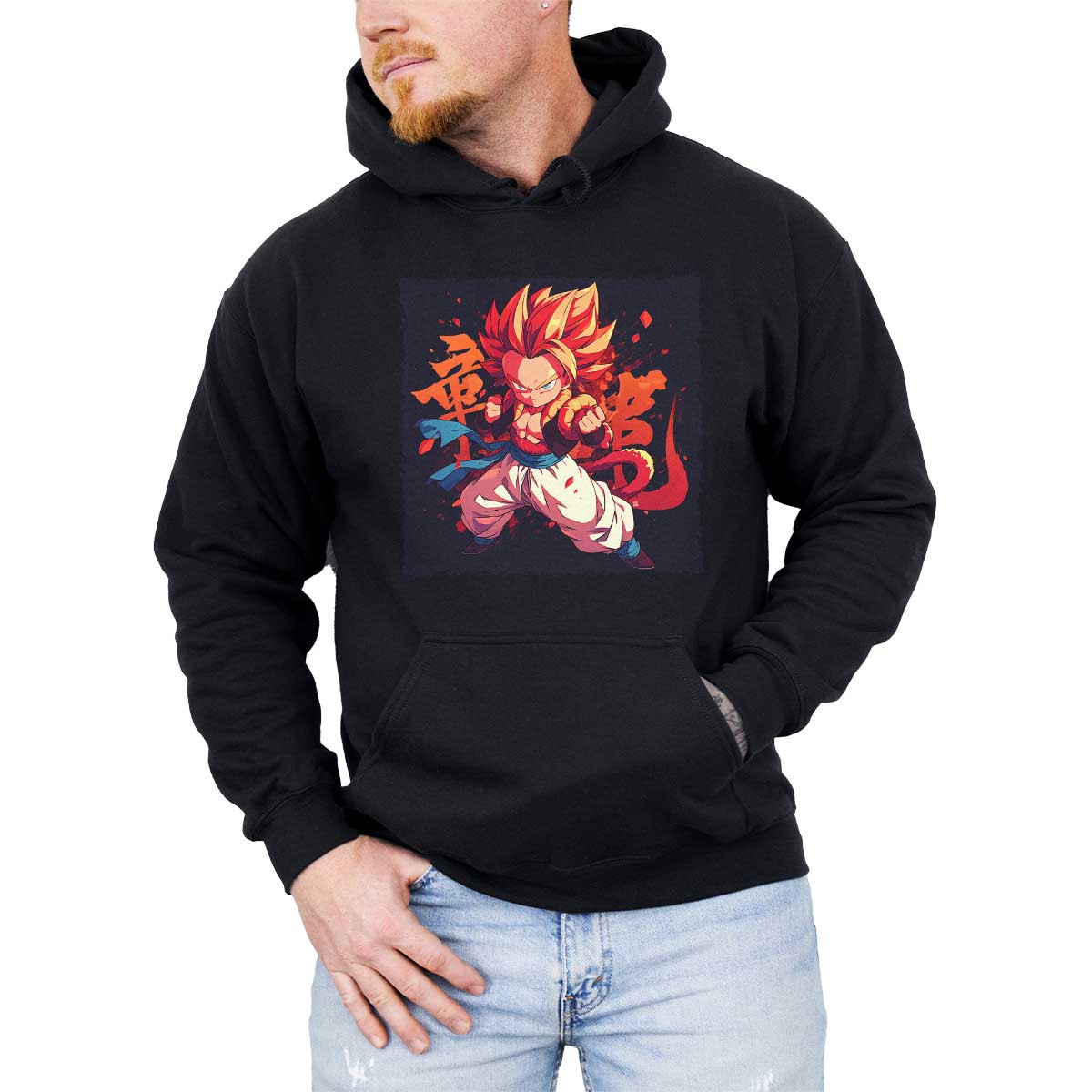 hoodie-anime-hombre-gogeta-chibi-en-colores-vibrantes