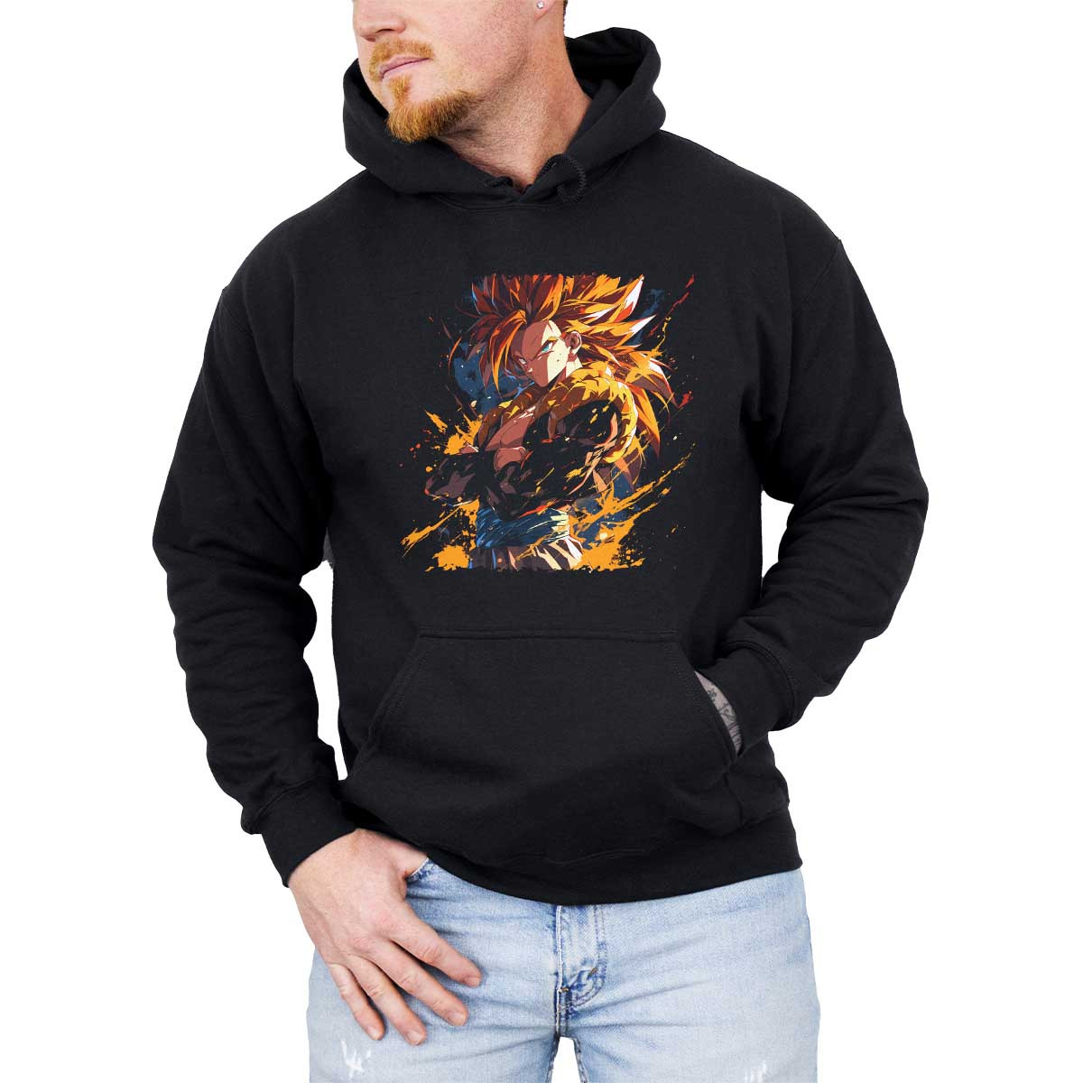 hoodie-anime-hombre-gogeta-con-mirada-determinada-en-colores-radiantes-y-amarillos