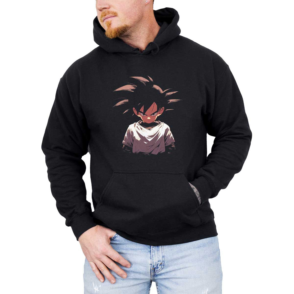hoodie-anime-hombre-perspectiva-goten-en-colores-crema-y-jet