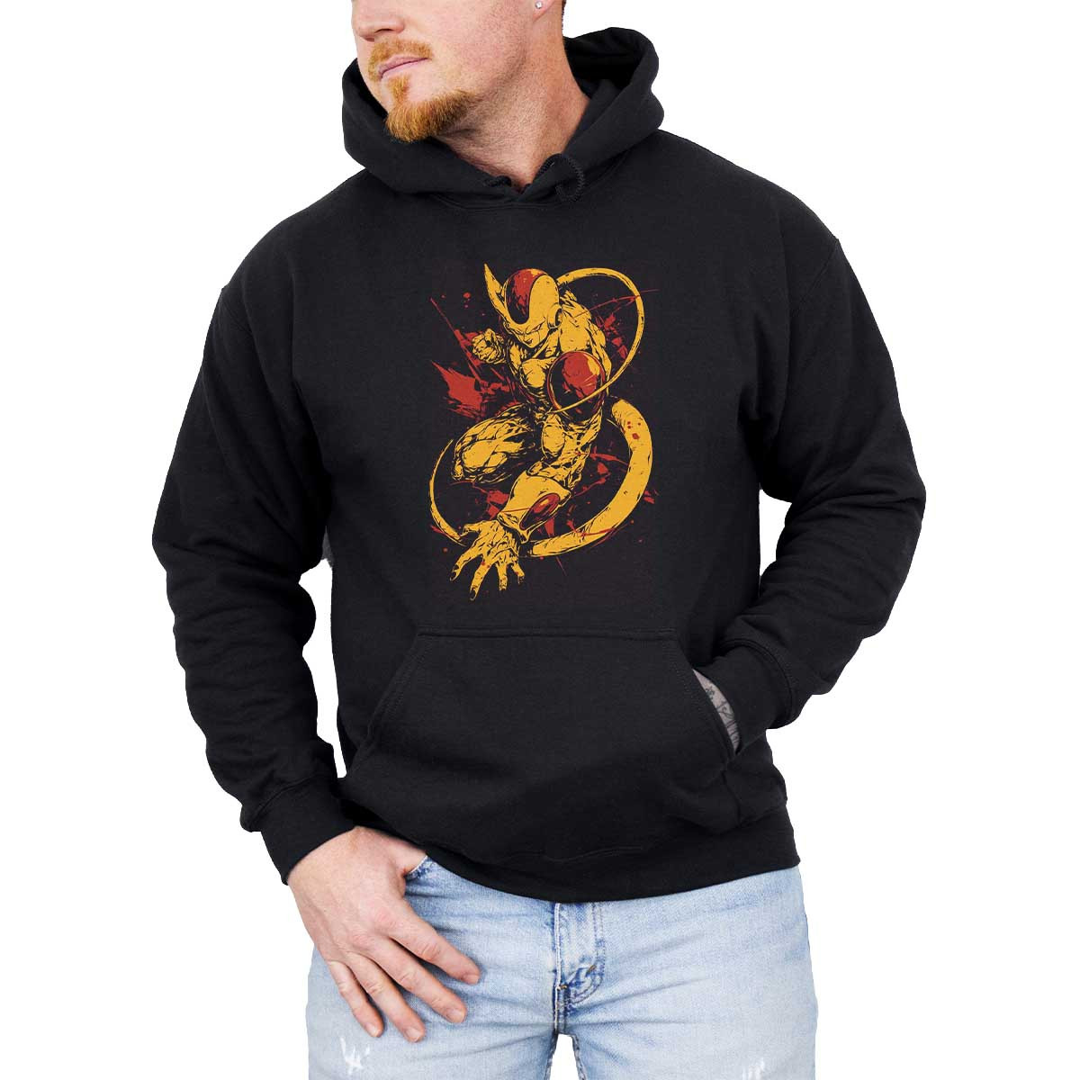 hoodie-anime-hombre-simetr-a-freezer-en-mostaza-y-escarlata