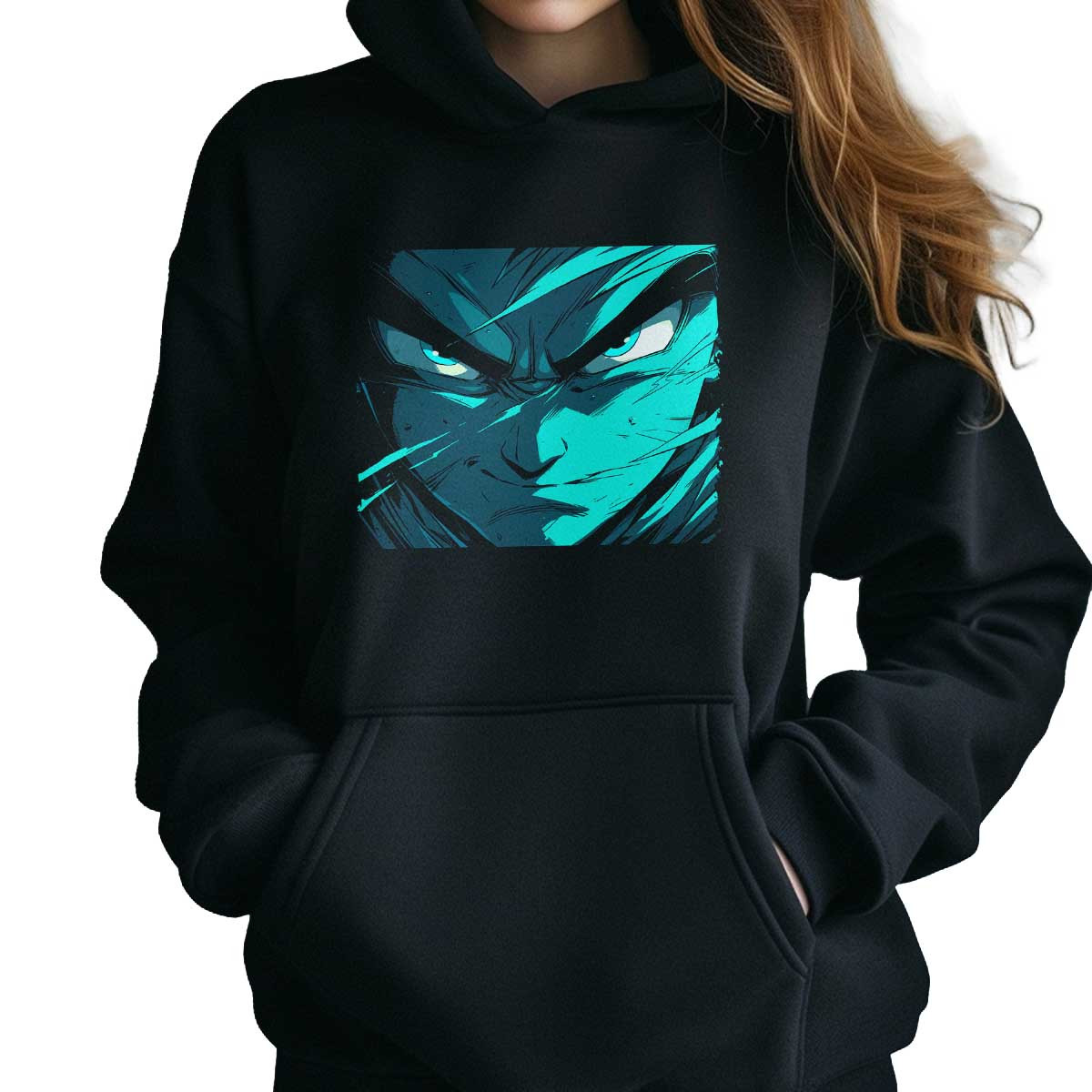 hoodie-anime-krillin-eyes-closeup-in-colores-crom-ticos-y-menta