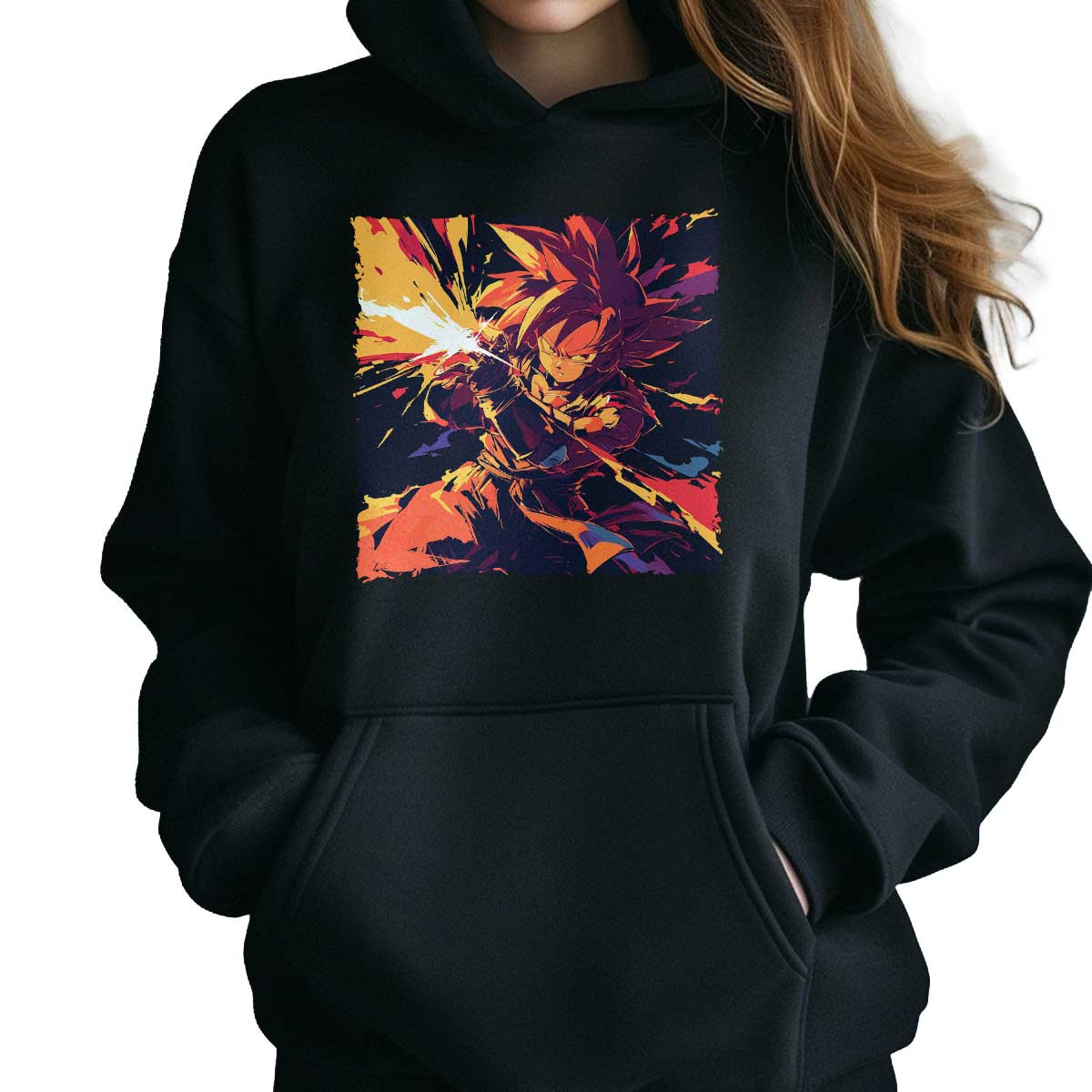 hoodie-anime-mujer-calidez-goten-fighting-en-tangerina-y-malva