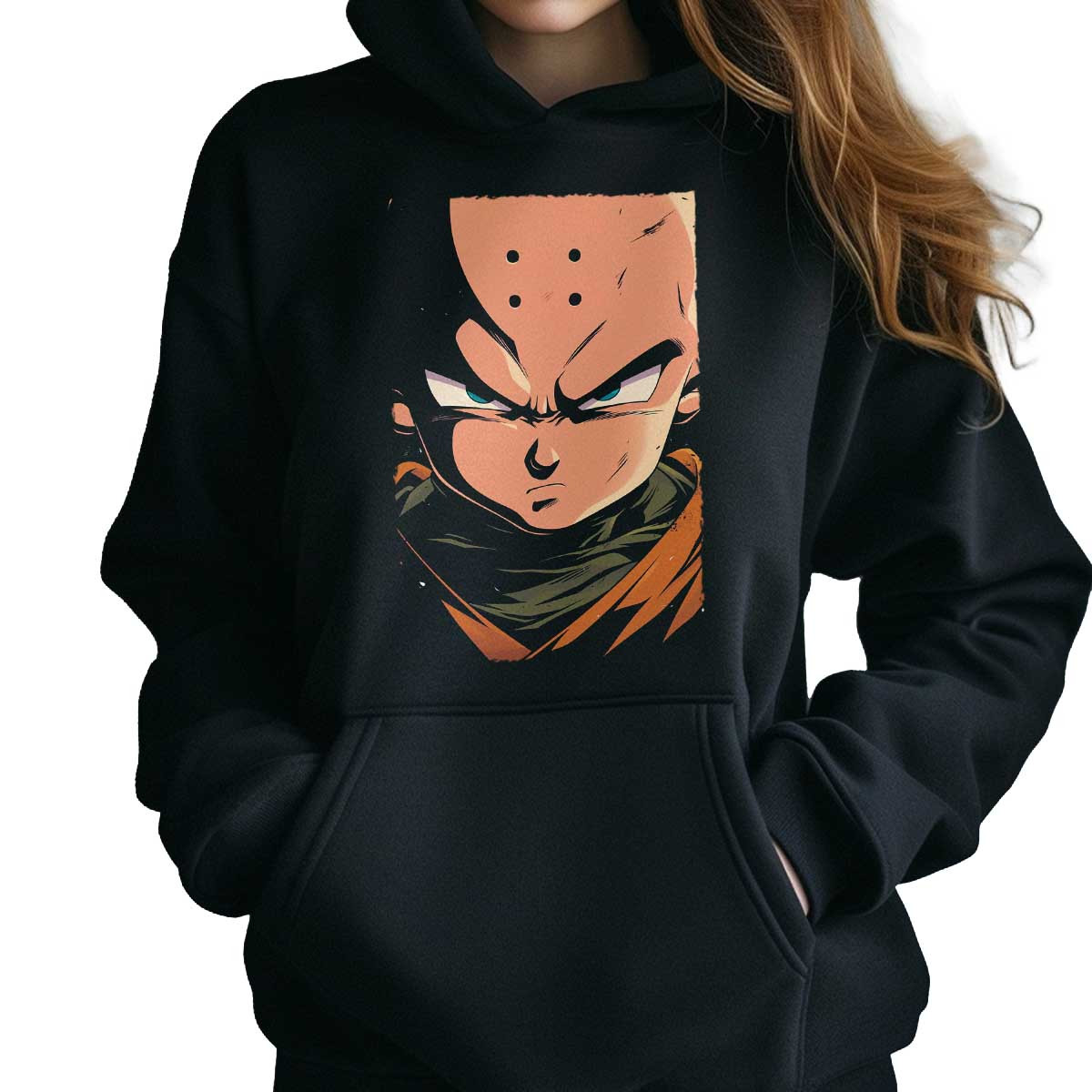 hoodie-anime-mujer-ojos-krillin-en-casta-o-y-peon-a