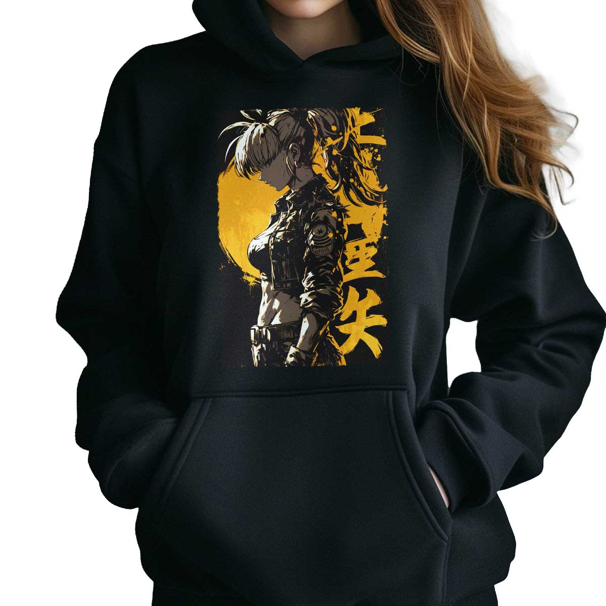 hoodie-anime-mujer-silueta-bulma-en-tonos-marr-n-y-topacio