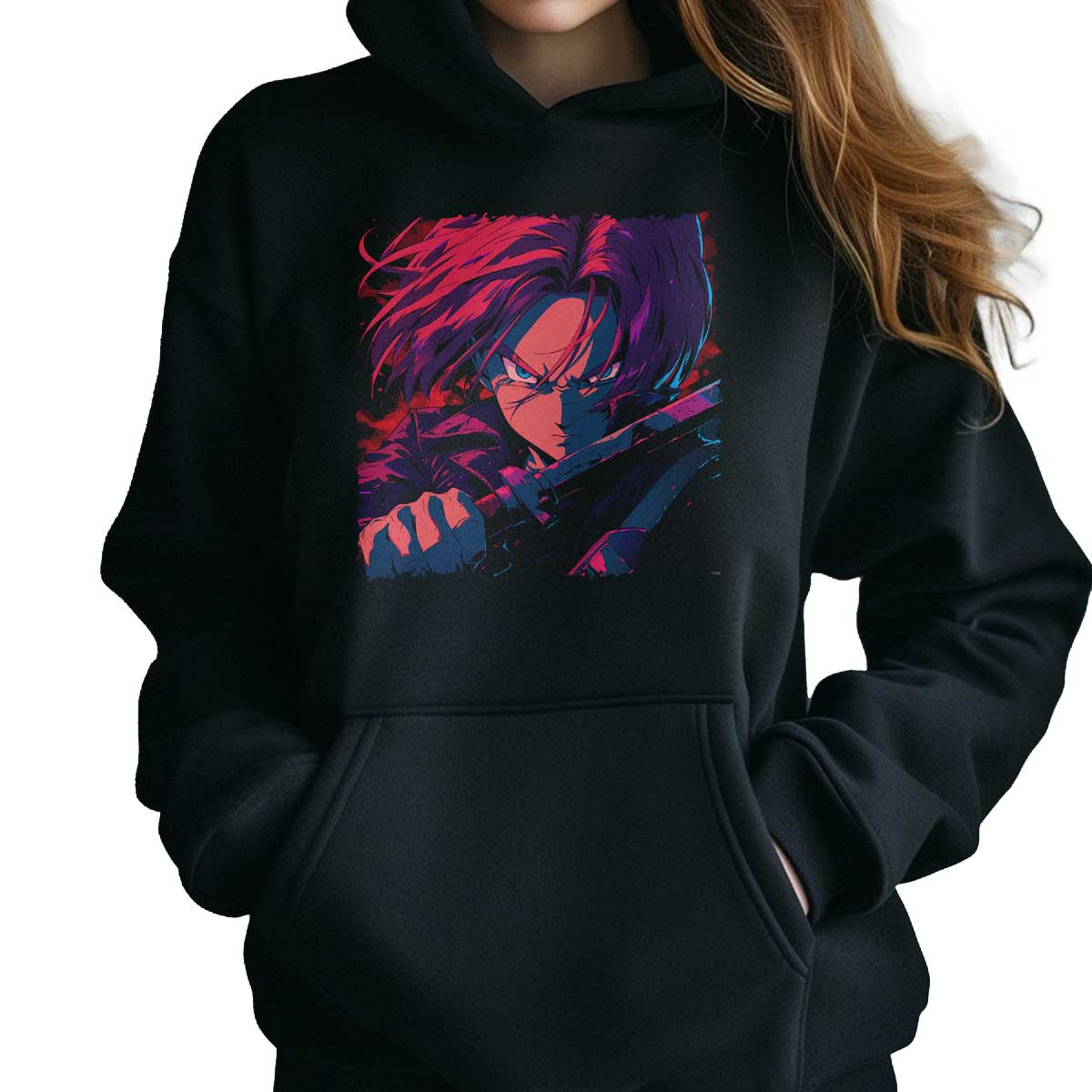 hoodie-anime-trunks-face-closeup-textura-maroon-y-jet