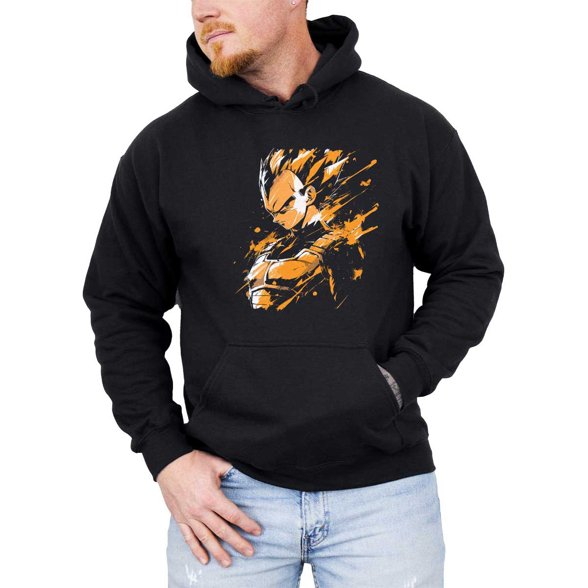 hoodie-anime-vegeta-silueta-detalles-intrincados-en-colores-acu-ticos-y-naranja