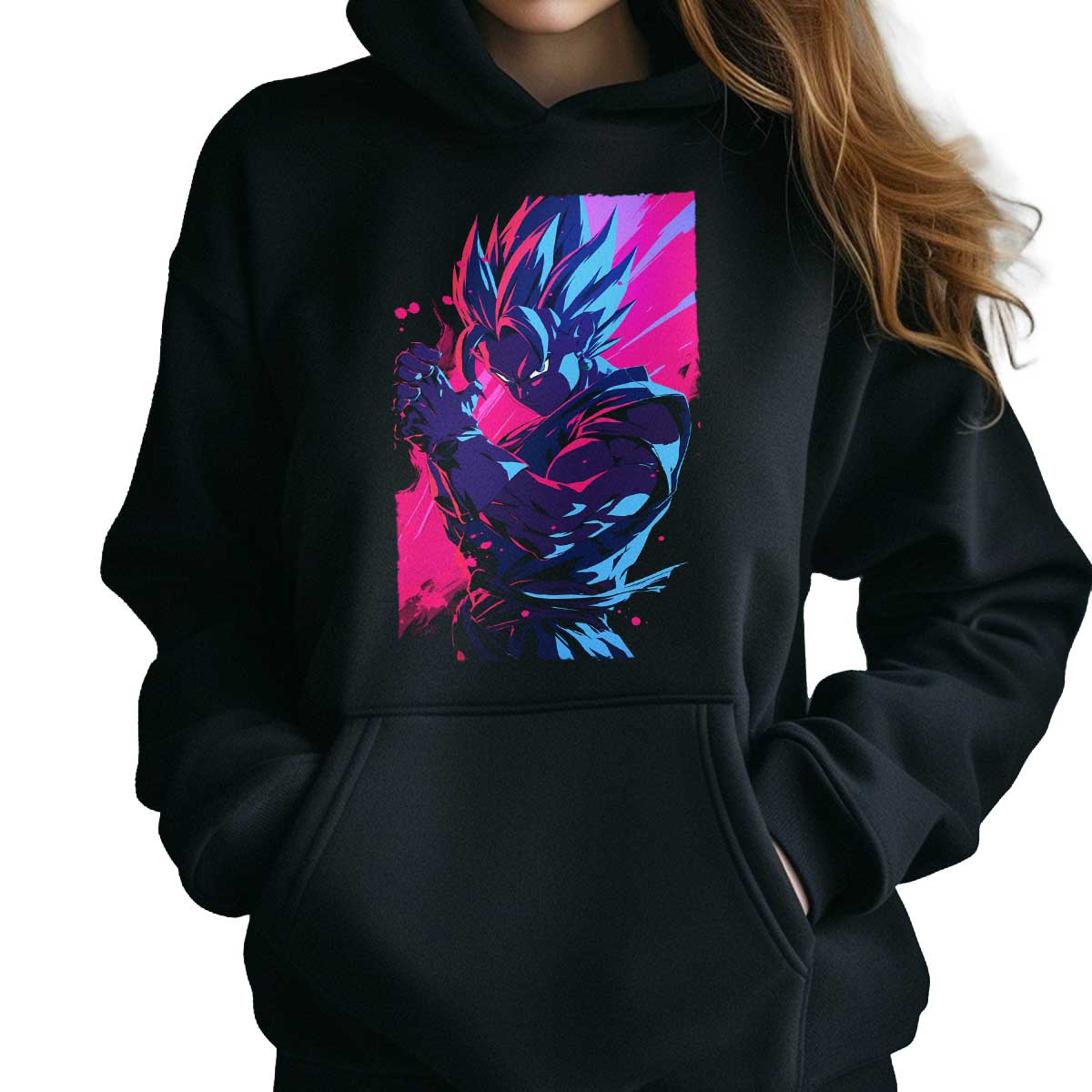 hoodie-anime-vegetto-entrenamiento-en-colores-brillantes-y-azul-marino