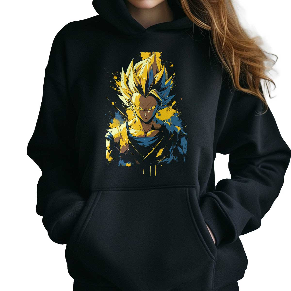 hoodie-anime-vegetto-exuberantes-en-colores-miel-y-jet