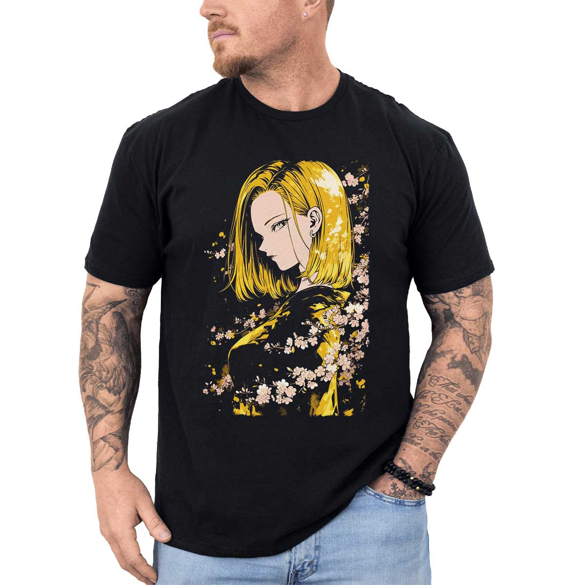 polera-anime-android-18-cherry-blossoms-honey-negro