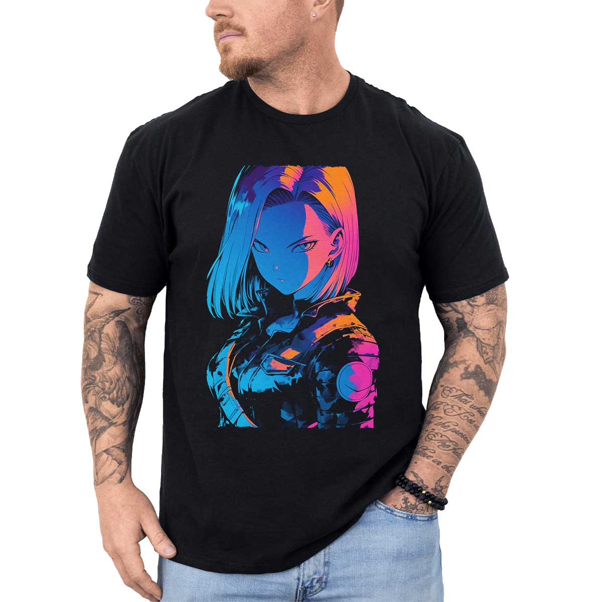 polera-anime-android-18-en-colores-pavo-real-con-expresi-n-seria