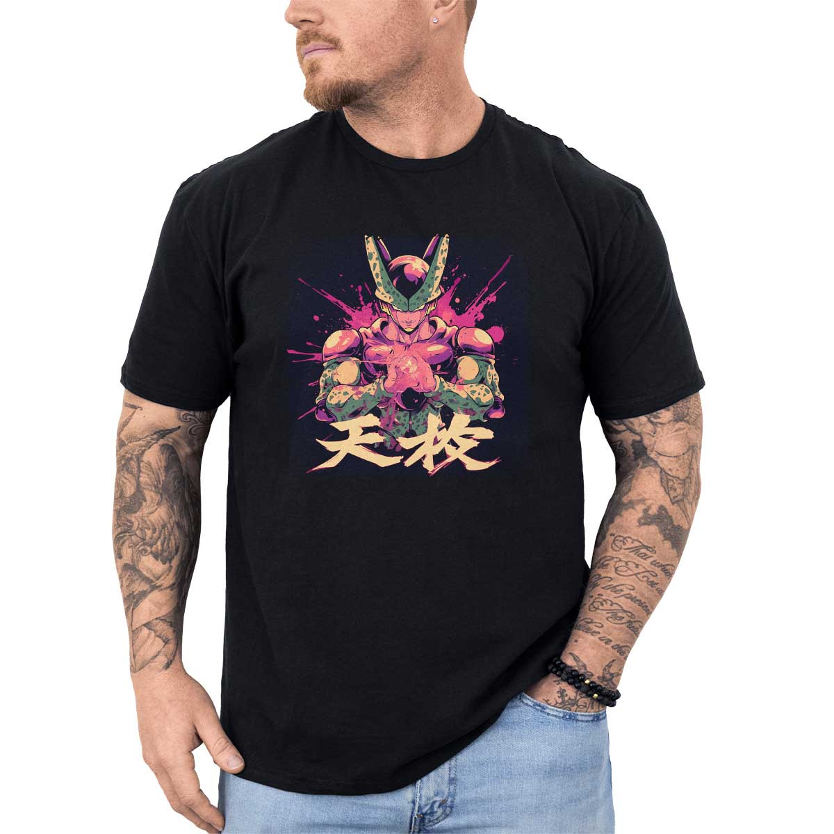 polera-anime-cuello-redondo-estilo-cell-ink-en-colores-delicados-de-dragon-bal