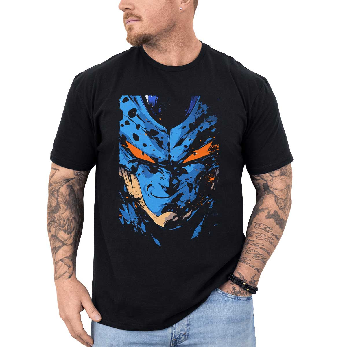 polera-anime-minimalismo-cell-closeup-en-colores-helecho-y-cobalto