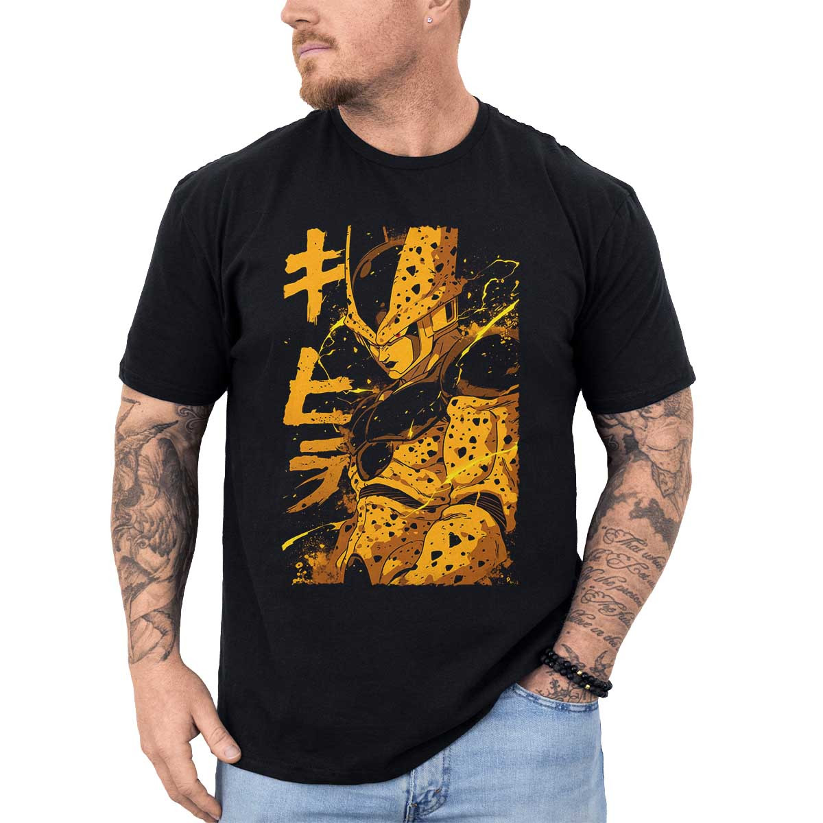 polera-anime-suave-exclusivo-cell-en-primer-plano-dram-tico-en-glowing-y-mostaza