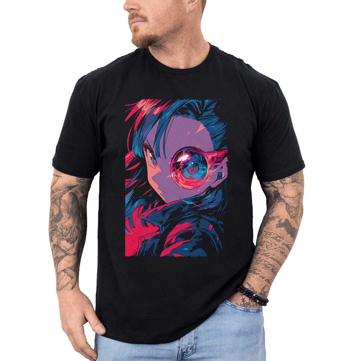 polera-anime-videl-juvenil-ojos-de-cerca-en-colores-tornasol-y-granate