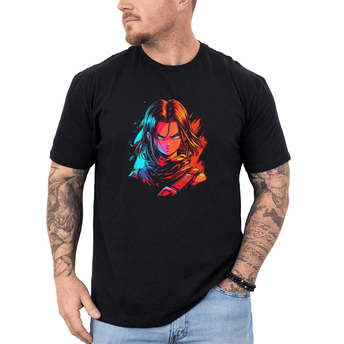 polera-hombre-anime-android-17-sketch-arco-ris-y-rub-