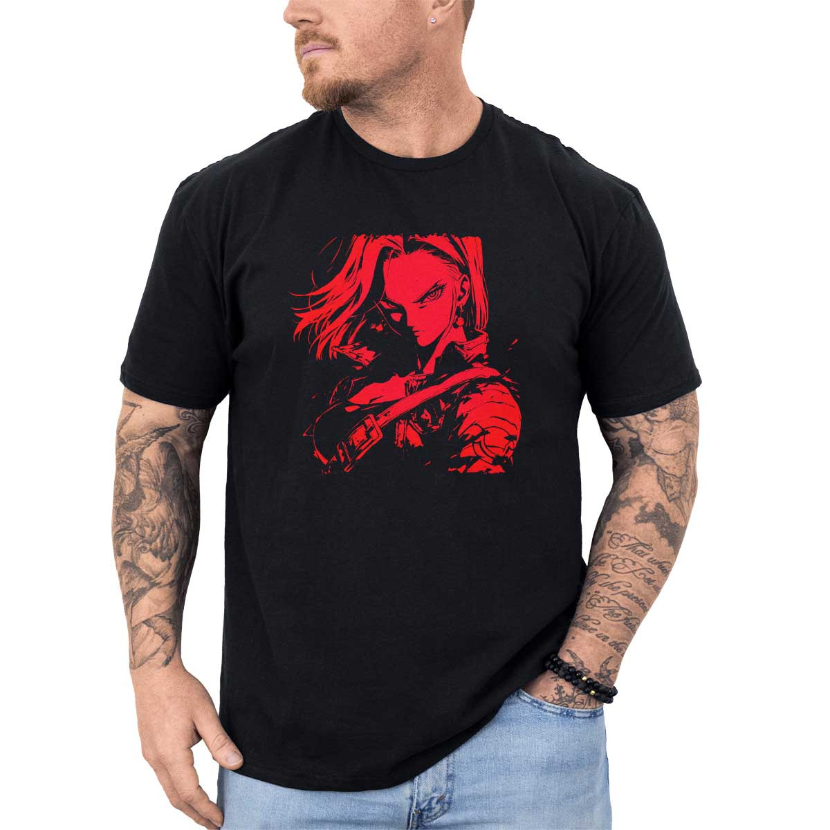 polera-hombre-anime-android-18-poder-completo-en-colores-audaces-y-escarlata