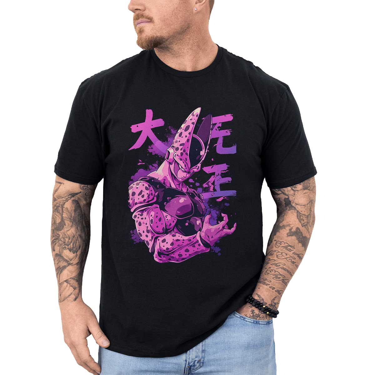 polera-hombre-anime-estampada-frontal-calma-cell-ink-estilo-en-malva-y-rosa
