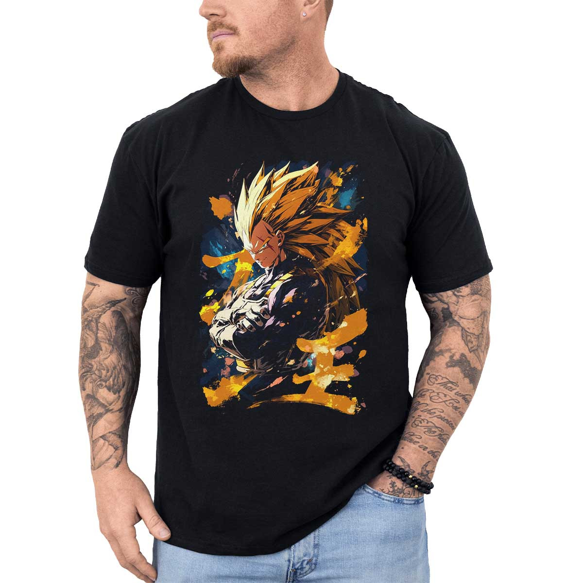 polera-hombre-anime-vegeta-en-super-saiyan-3-en-acuarelas-y-helecho-