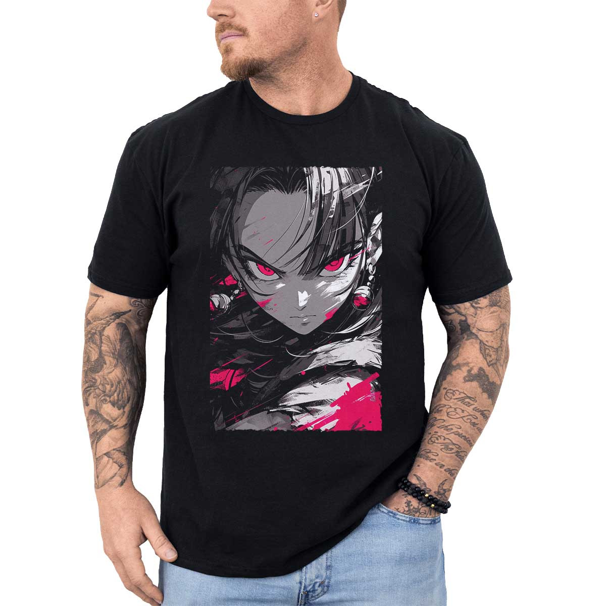 polera-hombre-anime-videl-face-closeup-en-colores-nieve-y-fucsia