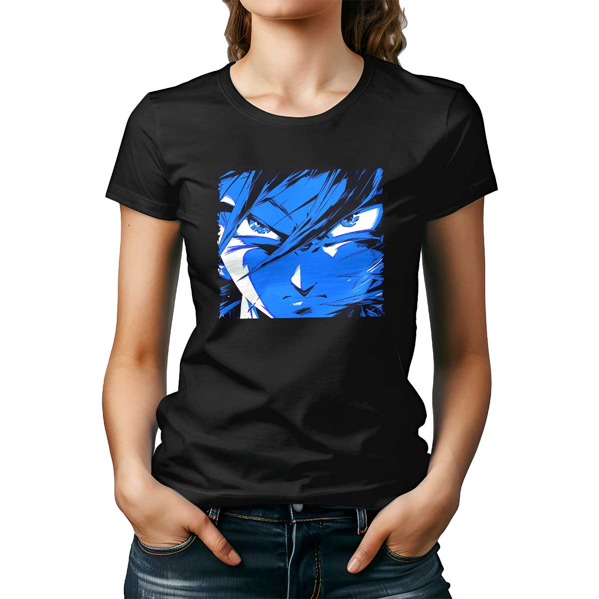 polera-intensidad-goku-ojos-cerca-en-colores-pitch-y-periwinkle