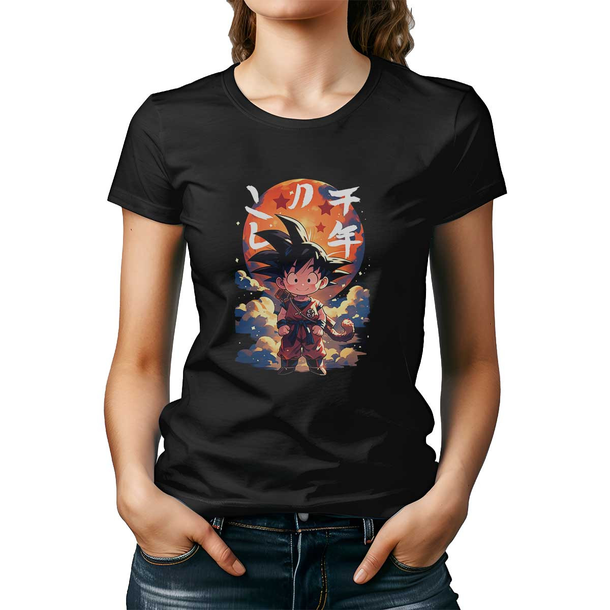 polera-mujer-dragon-ball-goku-chibi-en-estilo-lindo-y-llamativo-con-armon-a-crom-tica-en-saffron-