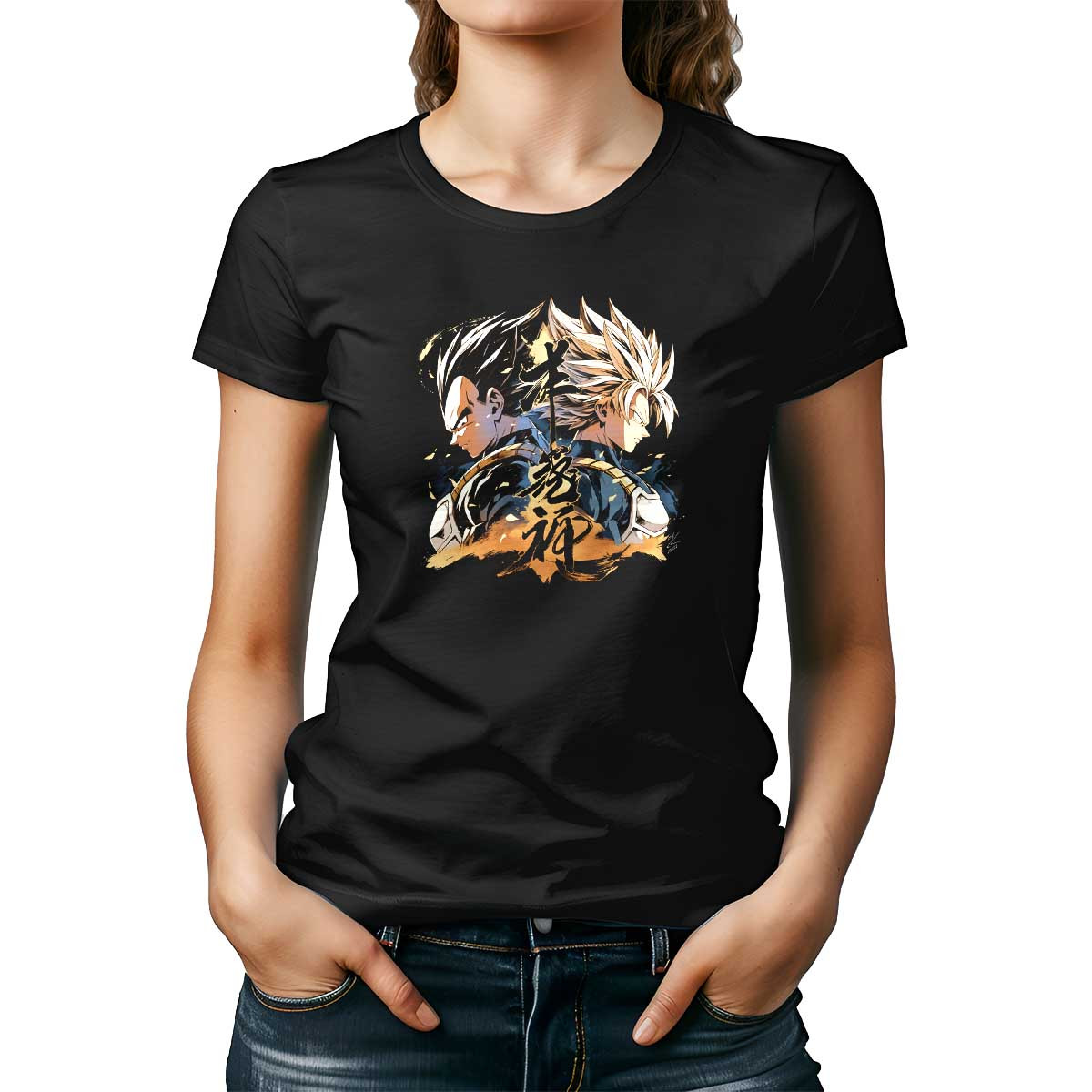 polera-mujer-estampada-vegeta-y-goku-en-indigo-y-apricot