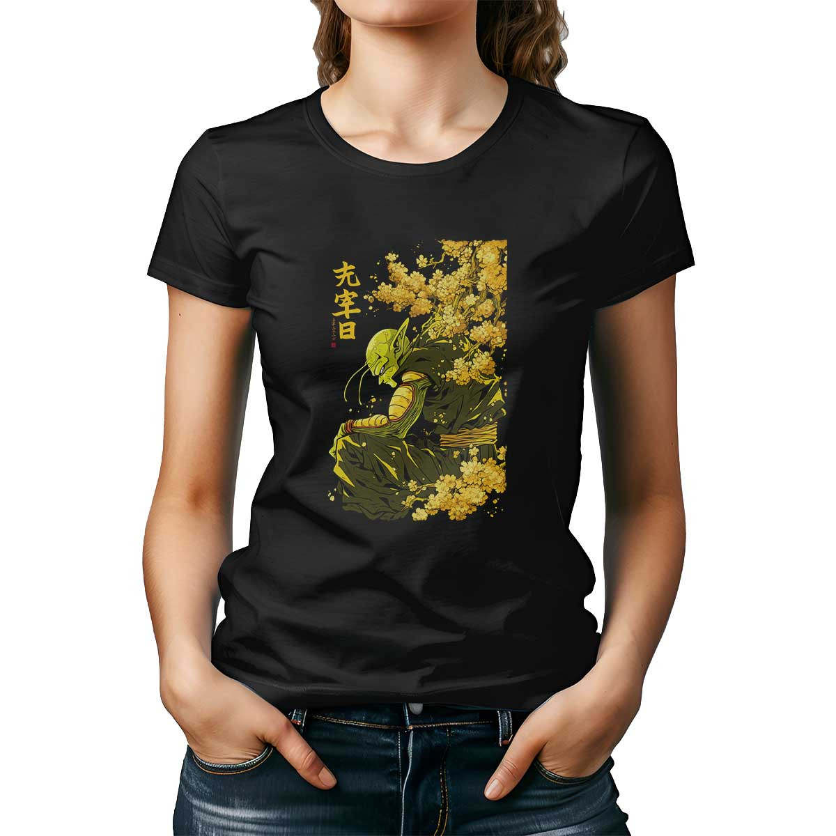 polera-mujer-flores-cerezo-en-amarillo-y-negro