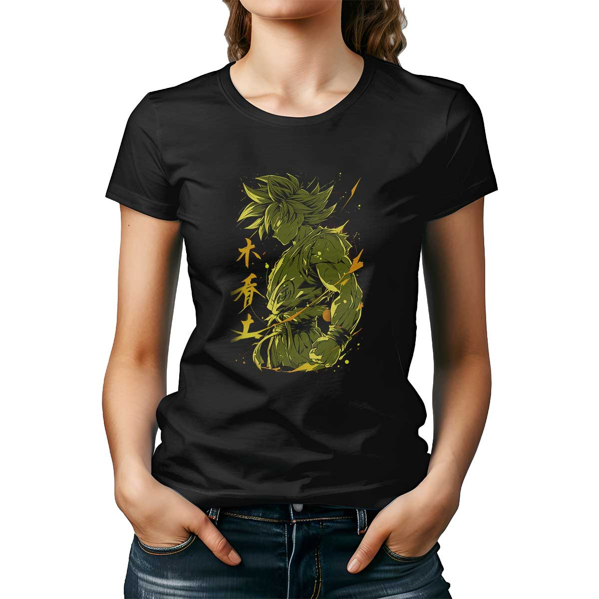 polera-mujer-goku-en-armadura-saiyan-en-colores-chartreuse-y-oro-talla-nica