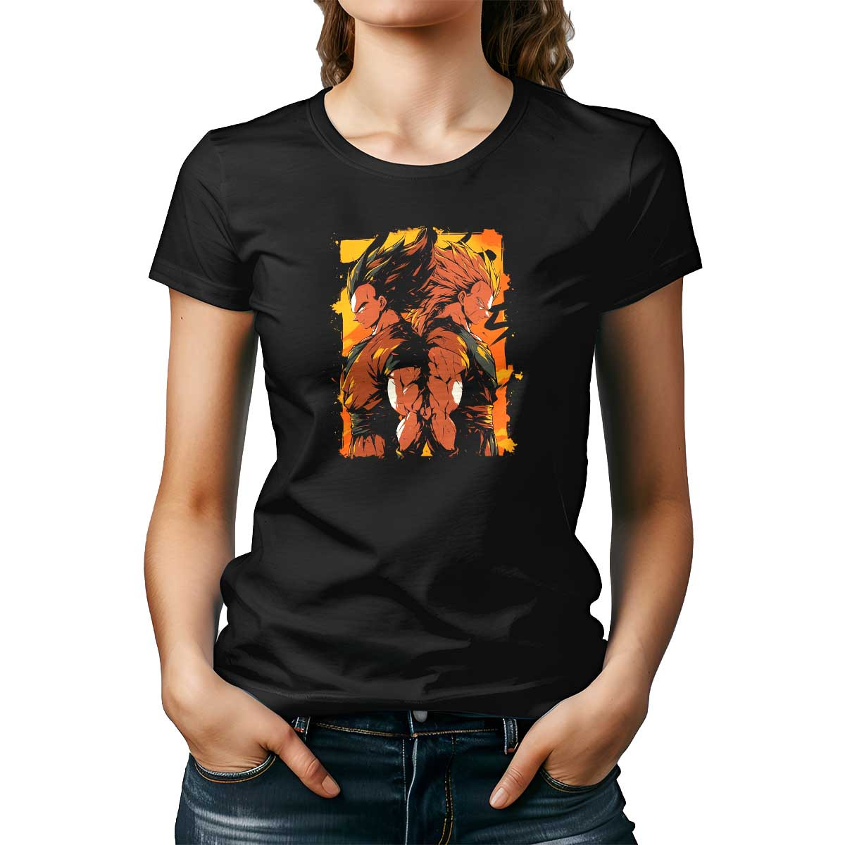 polera-mujer-goku-y-vegeta-de-alta-calidad-en-colores-auburn-y-forest